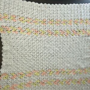 Handmade Baby Crochet Blanket with Pastel Accents